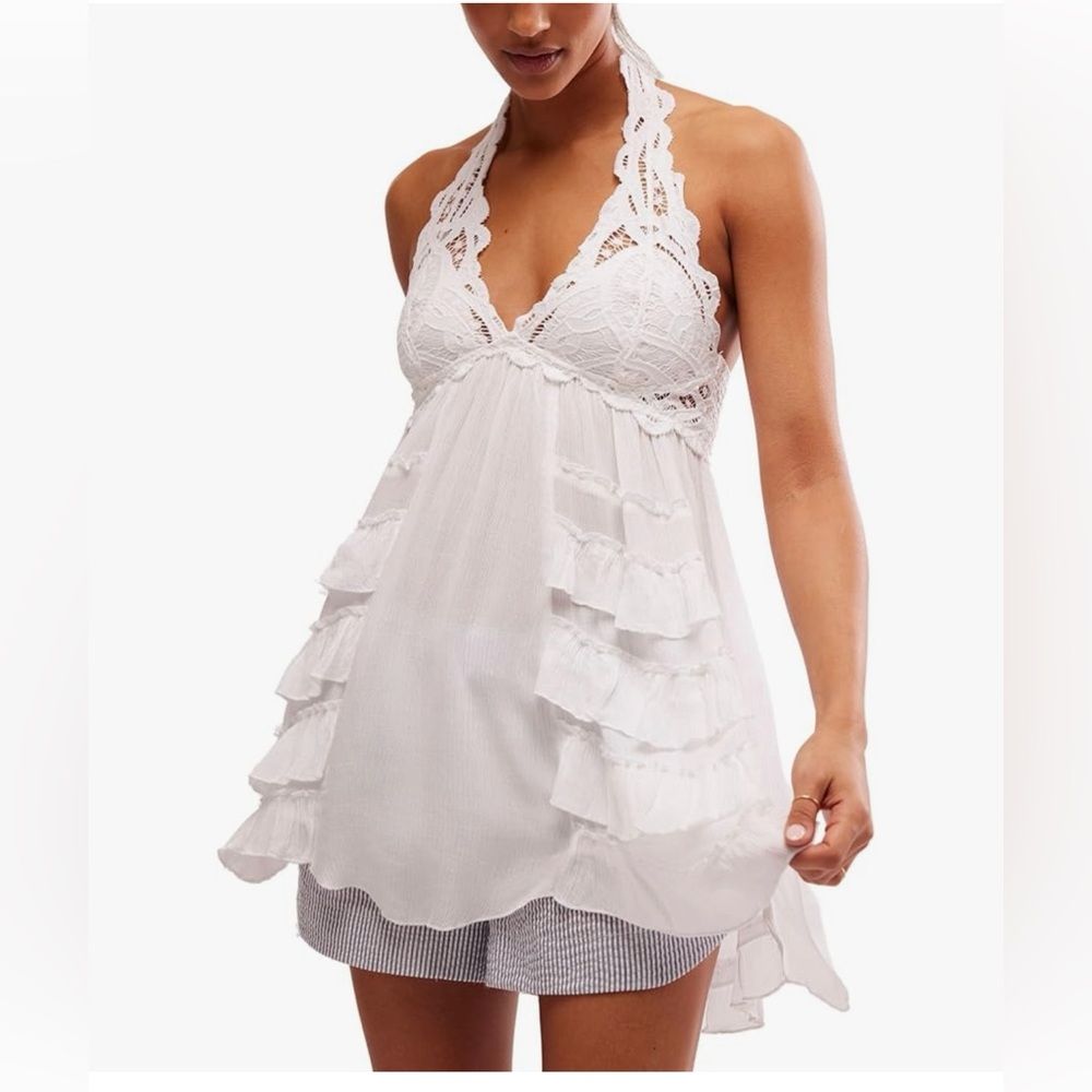FP One / Intimately Free People white Adella halter neck dress